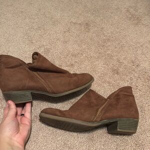 Brown suede ankle boots